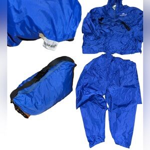 Vintage Rainfair Wilderness pouch converting Hooded zip pullover and pants